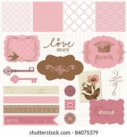 Scrapbook design elements - Vintage Love Set