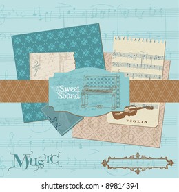 Scrapbook design elements - Vintage Music Set