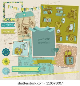 Scrapbook Design Elements - Vintage Photo Camera Scrap -  in vector