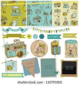 Scrapbook Design Elements - Vintage Photo Camera Scrap -  in vector