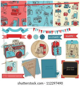 Scrapbook Design Elements - Vintage Photo Camera Scrap -  in vector