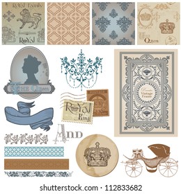 Scrapbook Design Elements - Vintage Royalty Set - in vector