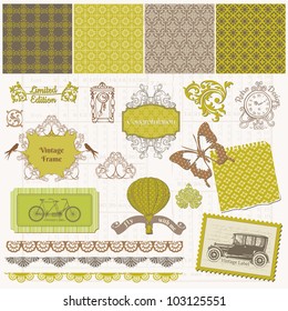 Scrapbook Design Elements - Vintage Time Set - in vector