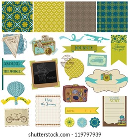 Scrapbook Design Elements - Vintage Travel Set- In Vector