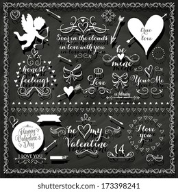Scrapbook Design Elements - Vintage Valentine's Love Set - for design, scrapbook - in vector