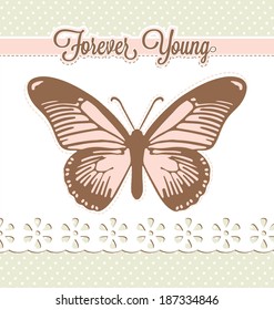 Scrapbook Design Template with Butterfly
