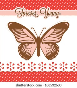 Scrapbook Design Template with Butterfly