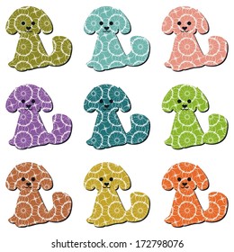 scrapbook dogs on white background