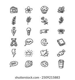 Scrapbook Doodle Set - Colorless
