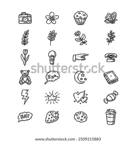 Scrapbook Doodle Set - Colorless