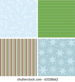 Scrapbook elements. Collection of christmas seamless patterns (EPS10)