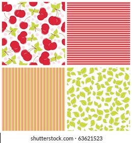 Scrapbook elements. Collection of summer seamless patterns (EPS10)