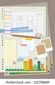 scrapbook elements - My cute and fun diary design set