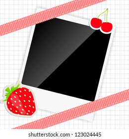 scrapbook elements with photos frame vector illustration