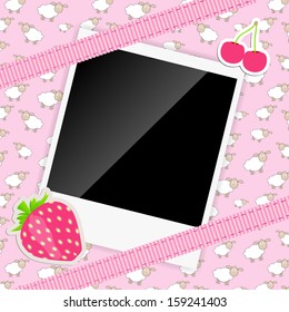 scrapbook elements with photos frame vector illustration 