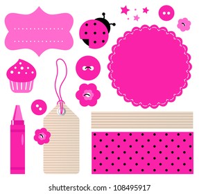 Scrapbook elements set isolated on white
