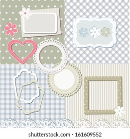 Scrapbook elements and a set of seamless backgrounds 