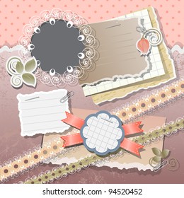 Scrapbook elements in vintage stile