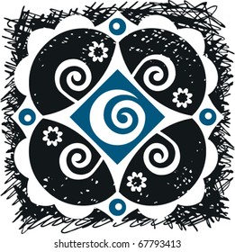 elemento de diseño floreciente de scrapbook