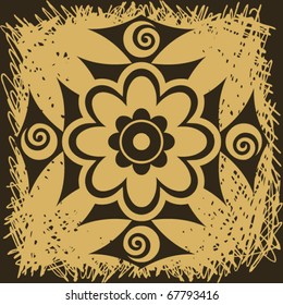 elemento de diseño floreciente de scrapbook