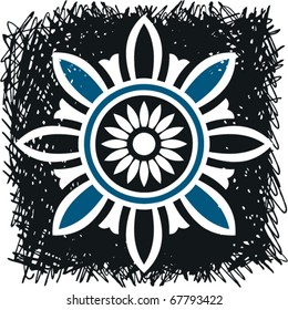 elemento de diseño floreciente de scrapbook