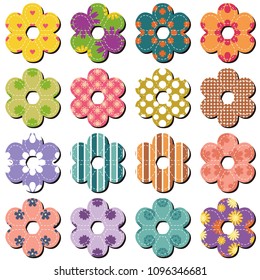 scrapbook flowers on whit ebackground 