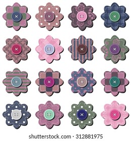 scrapbook flowers on white 