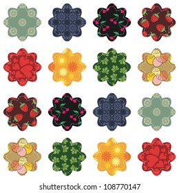 scrapbook flowers on white background