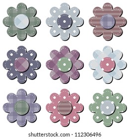 scrapbook flowers on white background
