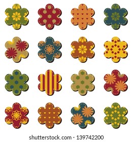 scrapbook flowers on white background