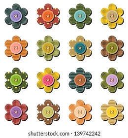 scrapbook flowers on white background