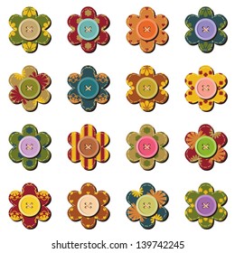 scrapbook flowers on white background