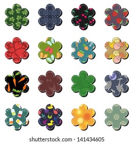 scrapbook flowers on white background