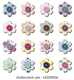 scrapbook flowers on white background