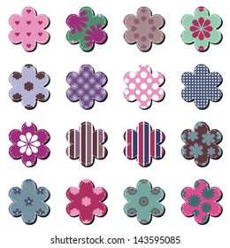 scrapbook flowers on white background