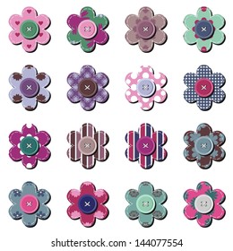 scrapbook flowers on white background