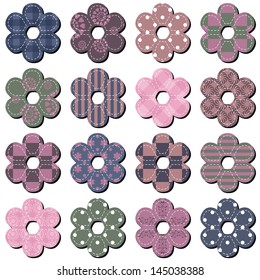 scrapbook flowers on white background