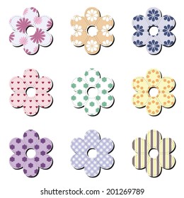 scrapbook flowers on white background
