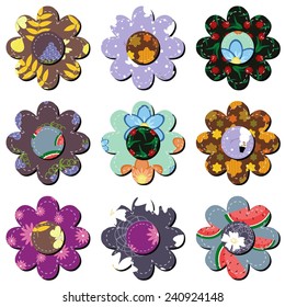 scrapbook flowers on white background