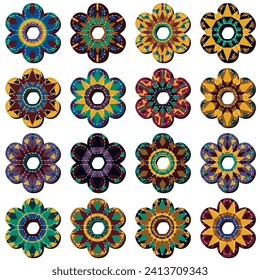 scrapbook flowers on white background