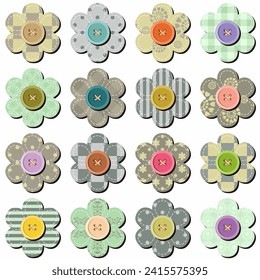 scrapbook flowers on white background	