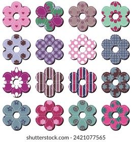 scrapbook flowers on white background art decor scrap object illustration design 