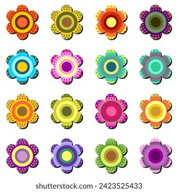 scrapbook flowers on white background art decor scrap object illustration design 