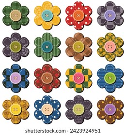 Scrapbuchblumen auf weißem Hintergrund Kunstdekor Schrott-Objektgrafik-Design 