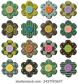 Scrapbook Blumen auf weißem Hintergrund Kunst Dekor Schrott Objekt Illustration Design