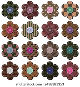 scrapbook flowers on white background art decor scrap object illustration design