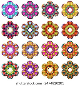 scrapbook flowers on white background art decor scrap object illustration design