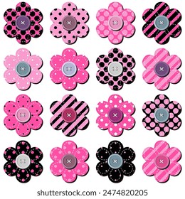 flores de scrapbook sobre fondo blanco decoración de arte diseño de ilustración de objeto de desecho