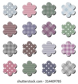 scrapbook flowers on white background 