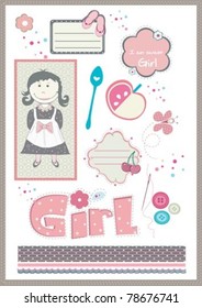 Scrapbook Girl Set, design elements